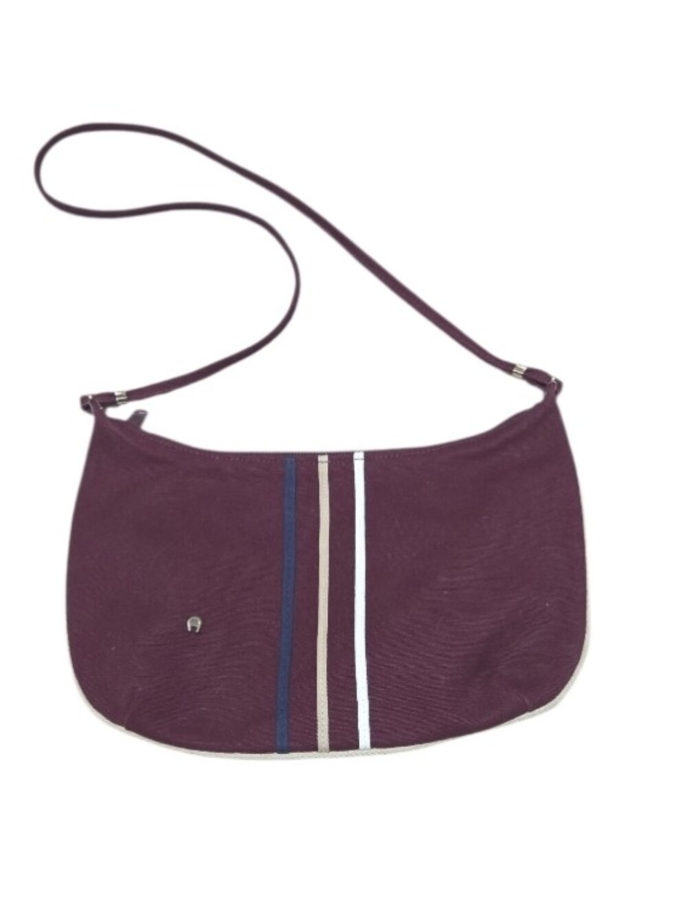 Vintage Etienne Aigner 1960s burgundy canvas shoulder bag Summer Collection